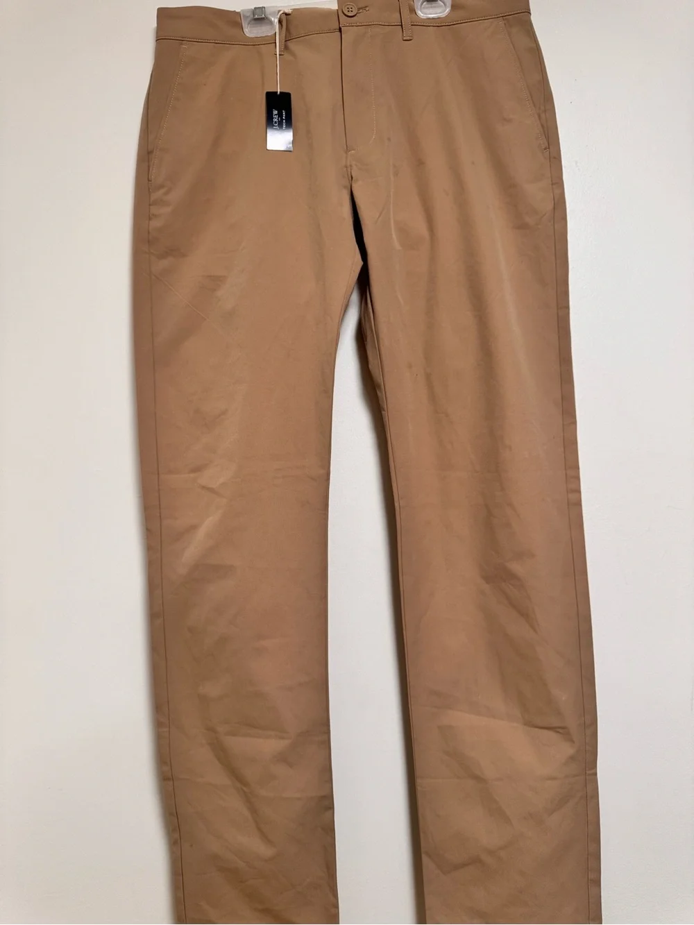 NWT J.Crew Flex Tech Pants Khaki brown slim fit size 34 X 34